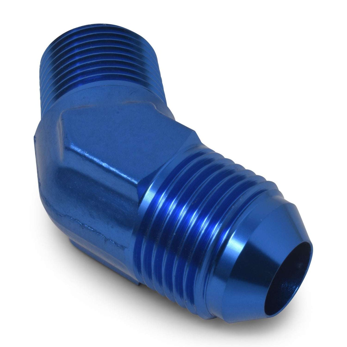3AN 45 Degree Flare To 1/8" Pipe Adapter Fitting With Blue Finish RUSSELL Autoparts