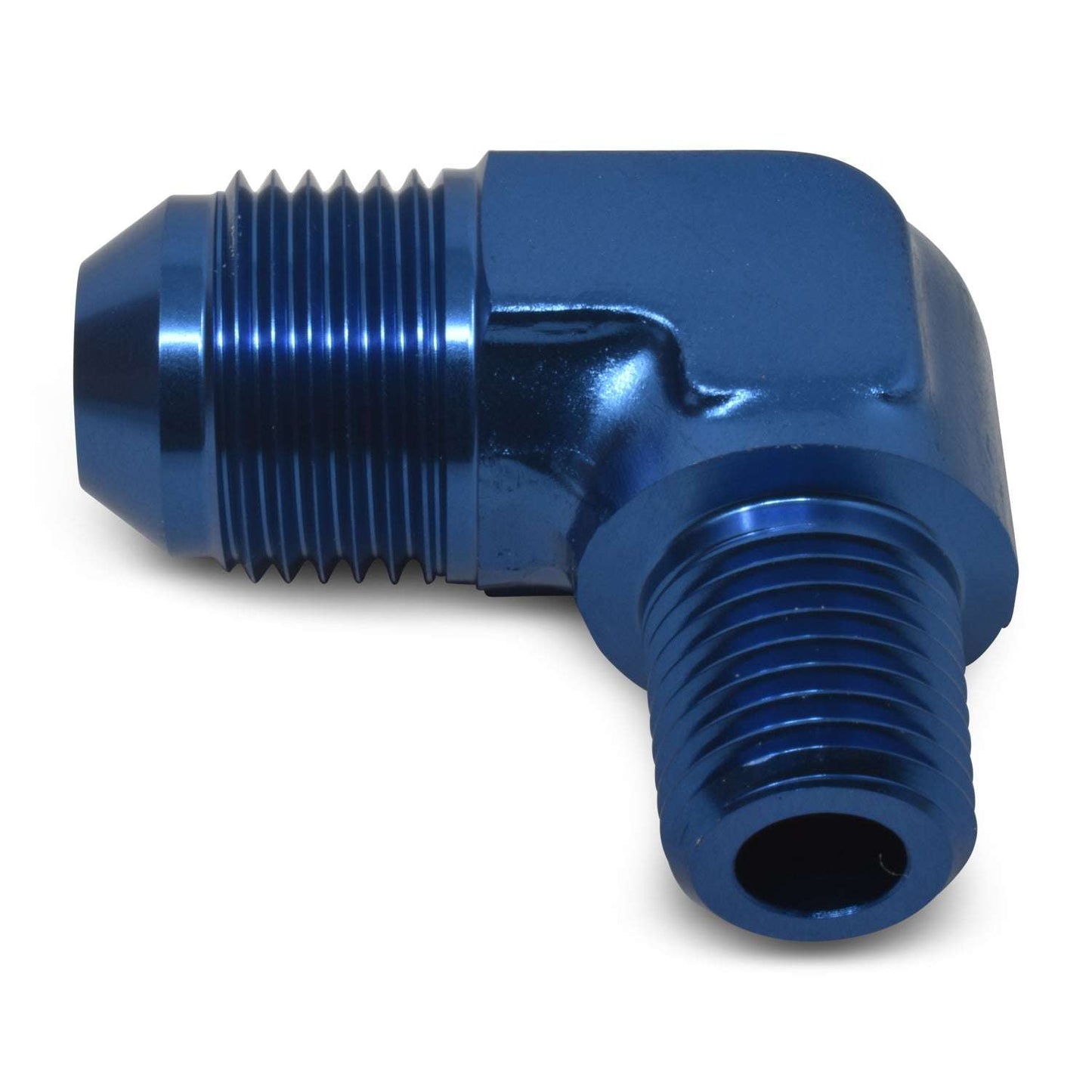 3AN 90 Degree Flare To 1/8" Pipe Adapter Fitting With Blue Finish RUSSELL Autoparts