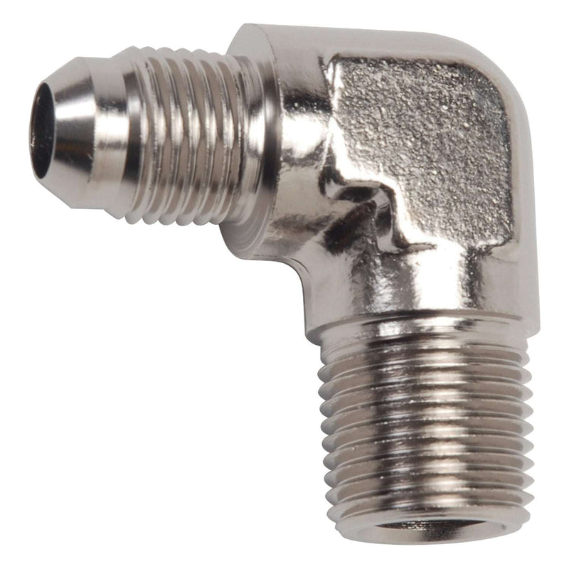 3AN 90 Degree Flare To 1/8" Pipe Adapter Fitting With Endura Finish RUSSELL Autoparts