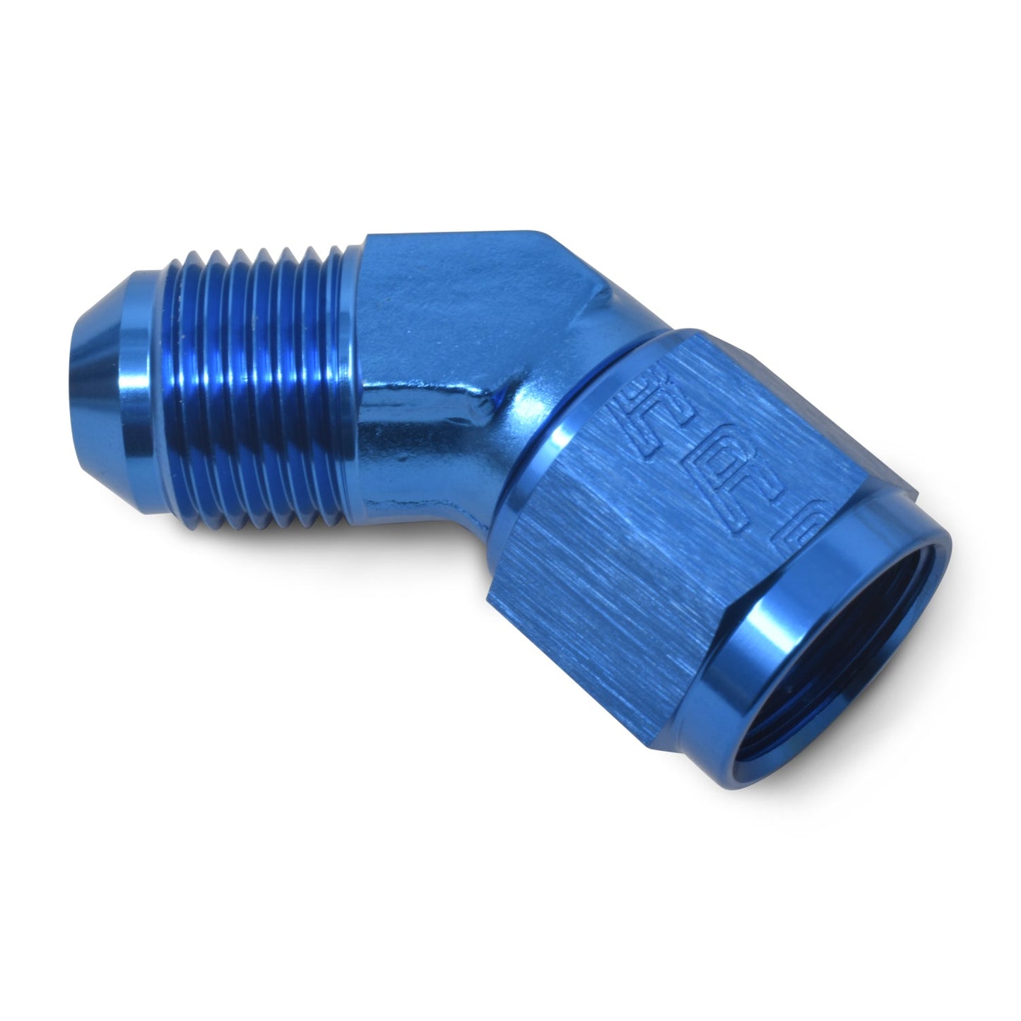 3AN Flare Female To 3AN Flare Male 45 Degree Fitting With Blue Finish RUSSELL Autoparts