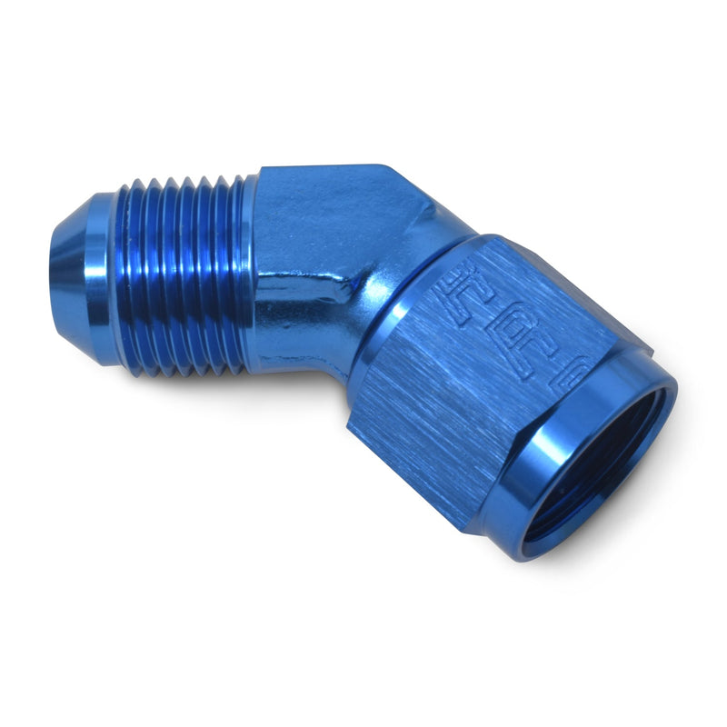 3AN Flare Female To 3AN Flare Male 45 Degree Fitting With Blue Finish RUSSELL Autoparts