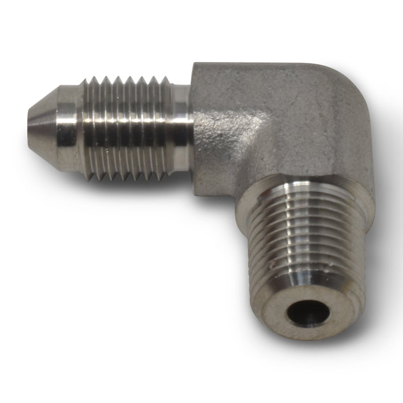 3AN Stainless 90 Degree Flare To 1/8" Pipe Size With Zinc-Plated Finish RUSSELL Autoparts