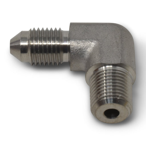 3AN Stainless 90 Degree Flare To 1/8" Pipe Size With Zinc-Plated Finish RUSSELL Autoparts