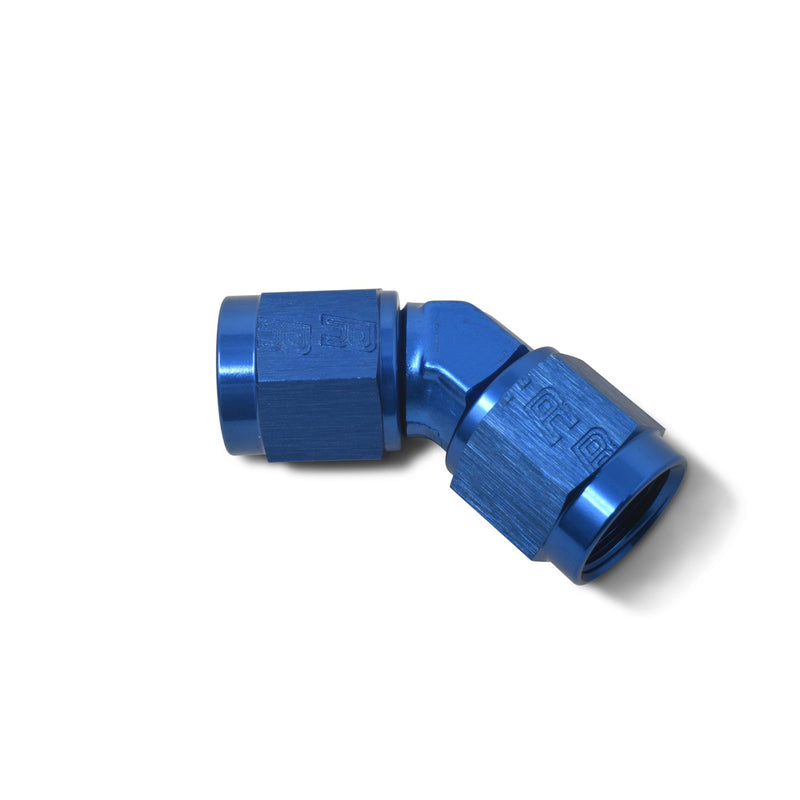 3AN To 3AN Flare Female 45 Degree Low Profile Fitting With Blue Finish RUSSELL Autoparts