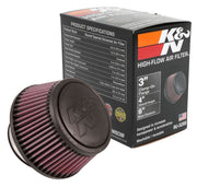 K&N Universal Round Clamp-On Air Filter 3in Flange ID x 6in Base OD x 4.625in Top OD x 3in Height K&N Engineering Air Filters - Universal Fit