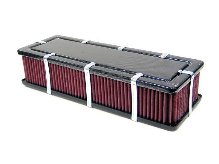 K&N Custom Racing Assembly - Airbox - Universal Blank - Black - 100mm K&N Engineering Carburetor Air Cleaners