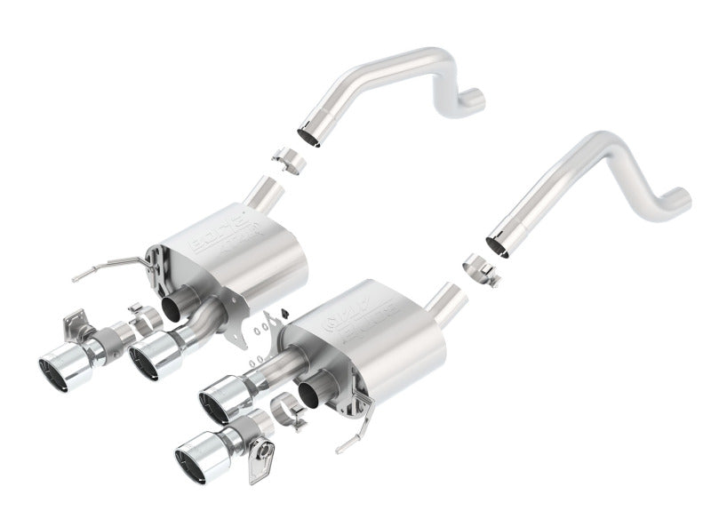 Borla 15 Chevy Corvette C7 ZO6 6.2L w/o AFM w/ NPP ATAK Quad RD RL IC Tips Center Rear Exit Exhaust Borla Catback