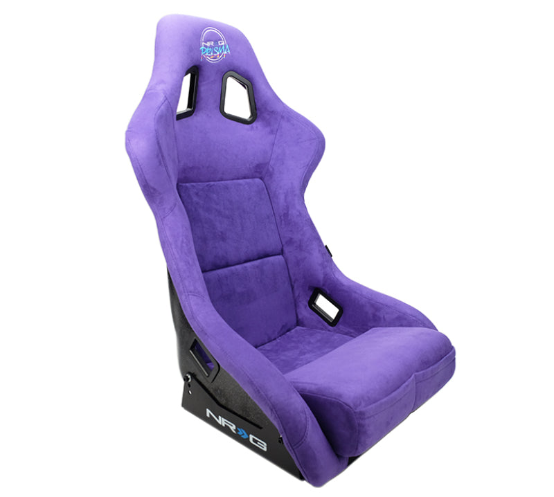 NRG FRP Bucket Seat PRISMA Edition W/ pearlized Back Purple Alcantara - Large NRG Race Seats