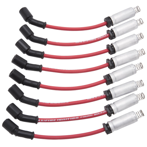 Edelbrock Spark Plug Wire Set LS Truck w/ Metal Sleeves 99-15 50 Ohm Resistance Red Wire (Set of 8) Edelbrock Spark Plug Wire Sets