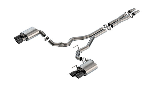 Borla 2024 Ford Mustang GT 5.0L V8 w/ Active Exhaust ATAK Cat-Back Exhaust System - Black Chrome Borla Catback