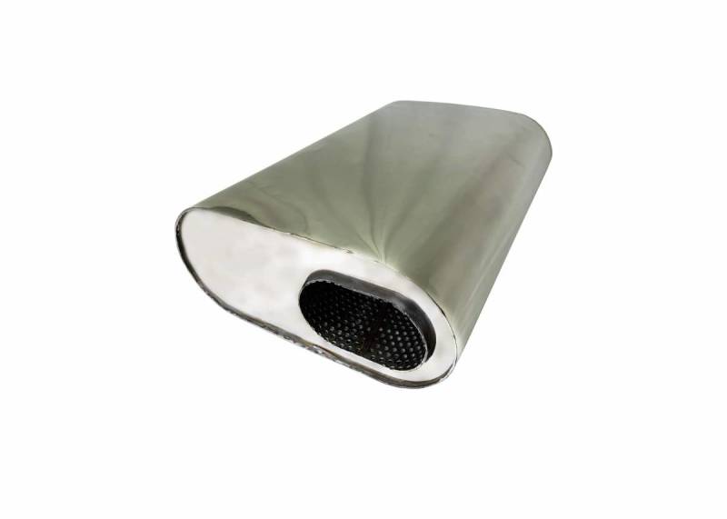 Granatelli 3.0in Inlet 3.0in Outlet 13x9.5x6in Oval Muffler Granatelli Motor Sports Muffler
