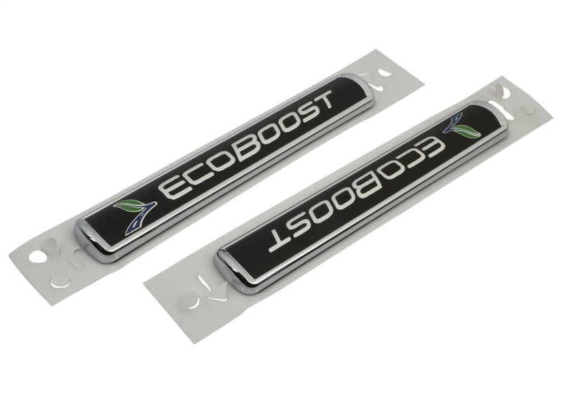 Ford Racing Black/Silver EcoBoost Emblem 3-1/2in x 9/16in - Set of 2 Ford Racing Other Body Components