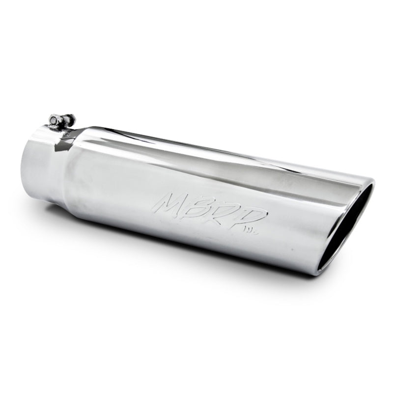 MBRP Universal 5in OD Angled Rolled End 4in Inlet 18in Length T304 Exhaust Tip MBRP Steel Tubing