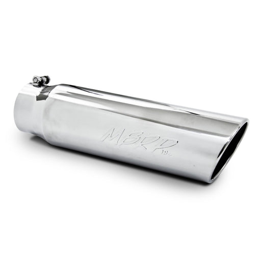 MBRP Universal 5in OD Angled Rolled End 4in Inlet 18in Length T304 Exhaust Tip MBRP Steel Tubing