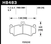 Hawk 05-08 Porsche 911 3.6L Carrera Ceramic Composite Brakes Front ER-1 Brake Pads Hawk Performance Brake Pads - Racing