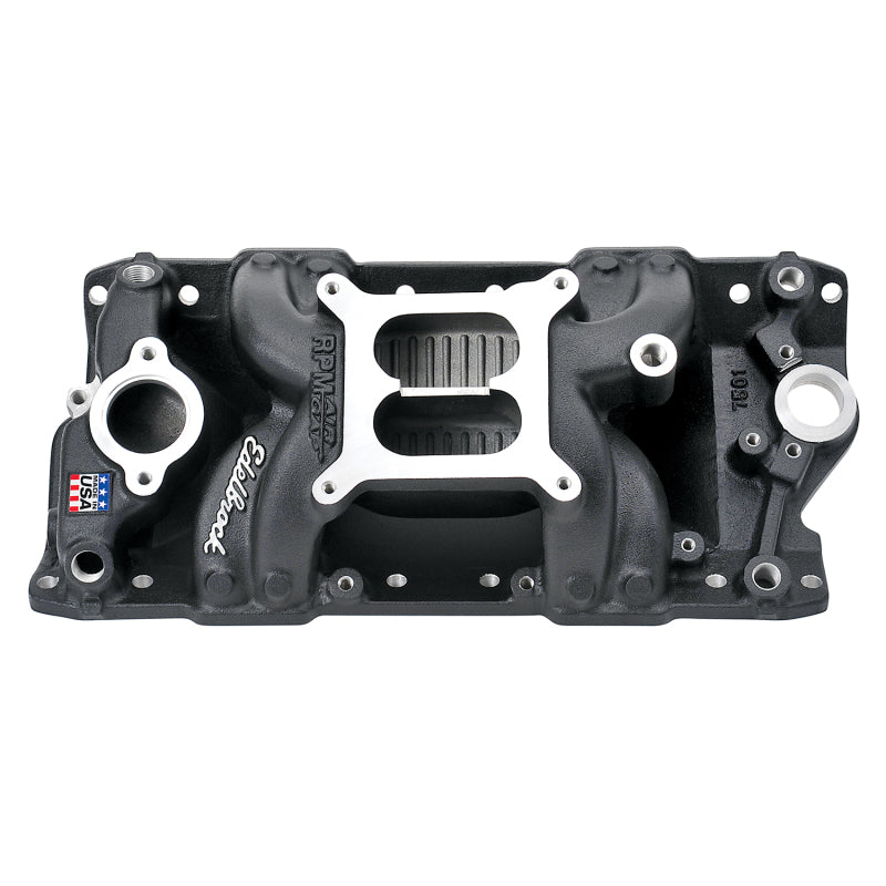 Edelbrock Intake Manifold RPM Air-Gap Small-Block Chevy 262-400 Black Edelbrock Intake Manifolds