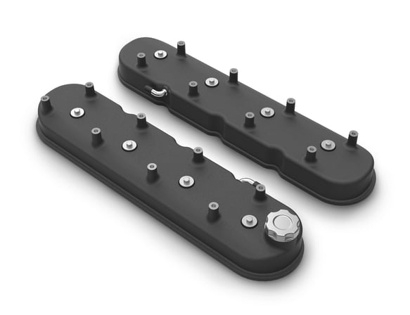 Tall LS Valve Covers - Satin Black 241-112 HOLLEY Autoparts