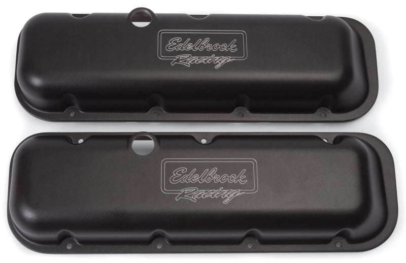 Edelbrock Valve Cover Victor Series Chevrolet 1965 and Later 396-502 V8 Low Black Edelbrock Valve Covers