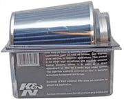 K&N Universal Air Filter Chrome Round Tapered Blue - 4in Flange ID x 1.125in Flange Length x 5.5in H K&N Engineering Air Filters - Universal Fit