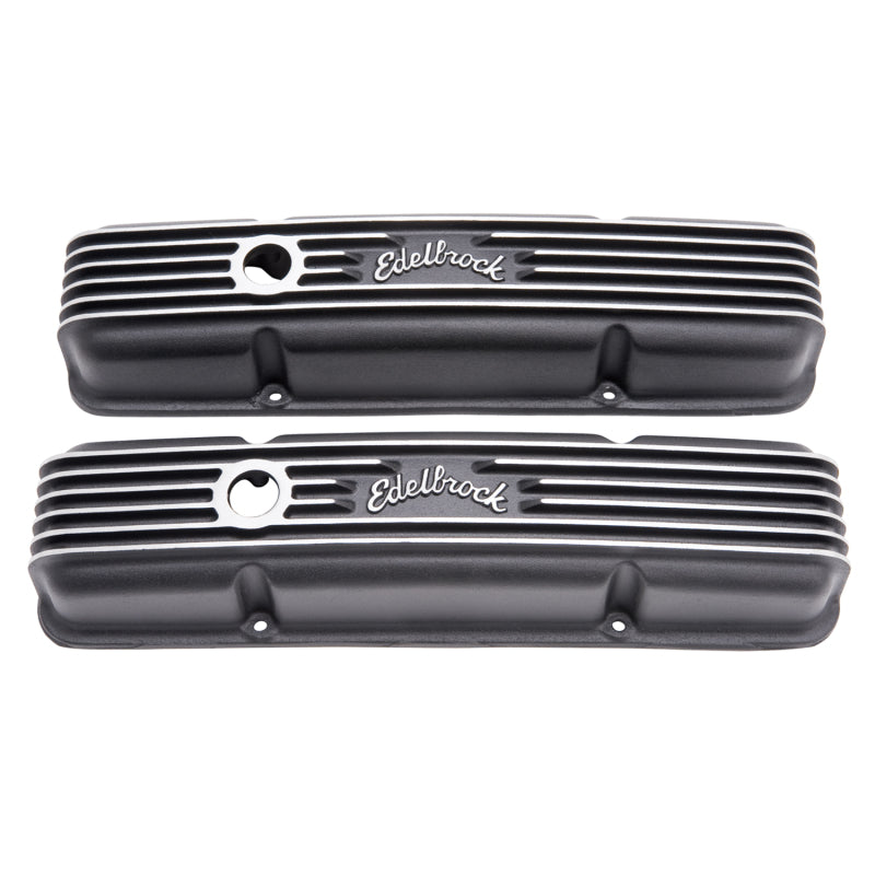 Edelbrock Valve Cover Classic Series Chevrolet 1959-1986 262-400 CI V8 Black Edelbrock Valve Covers