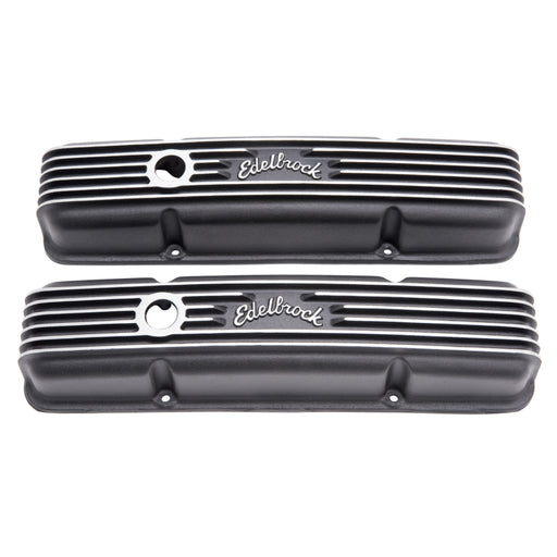 Edelbrock Valve Cover Classic Series Chevrolet 1959-1986 262-400 CI V8 Black Edelbrock Valve Covers