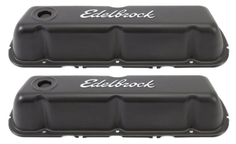 Edelbrock Valve Cover Signature Series Ford 260-289-302-351W CI V8 Black Edelbrock Valve Covers