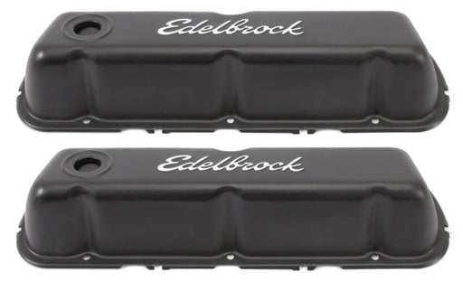 Edelbrock Valve Cover Signature Series Ford 260-289-302-351W CI V8 Black Edelbrock Valve Covers