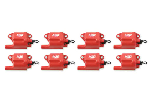 MSD Ignition Coil - Pro Power Series - GM LS2/LS7 Engines - Red - 8-Pack 82878 MSD Autoparts