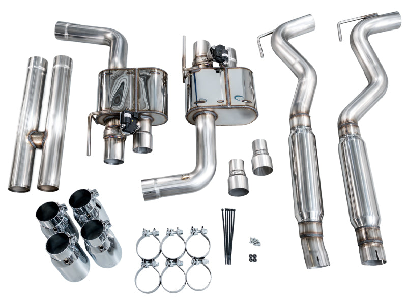 AWE Tuning 18-23 S550 Mustang GT SwitchPath Exhaust - Chrome Silver Tips AWE Tuning Catback