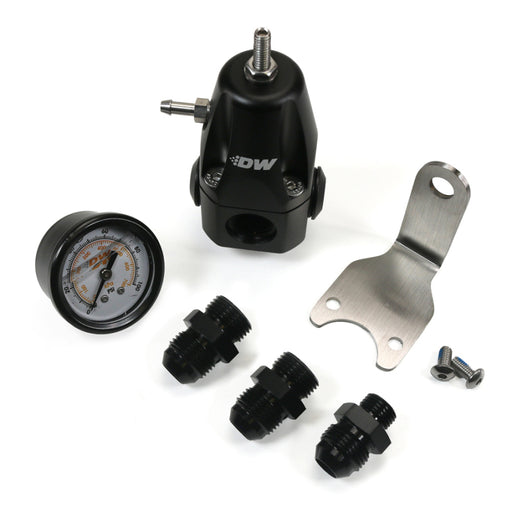 DeatschWerks DWR1000 AFPR + Pressure Gauge + 8AN Fittings - Anodized Black DeatschWerks Fuel Pressure Regulators