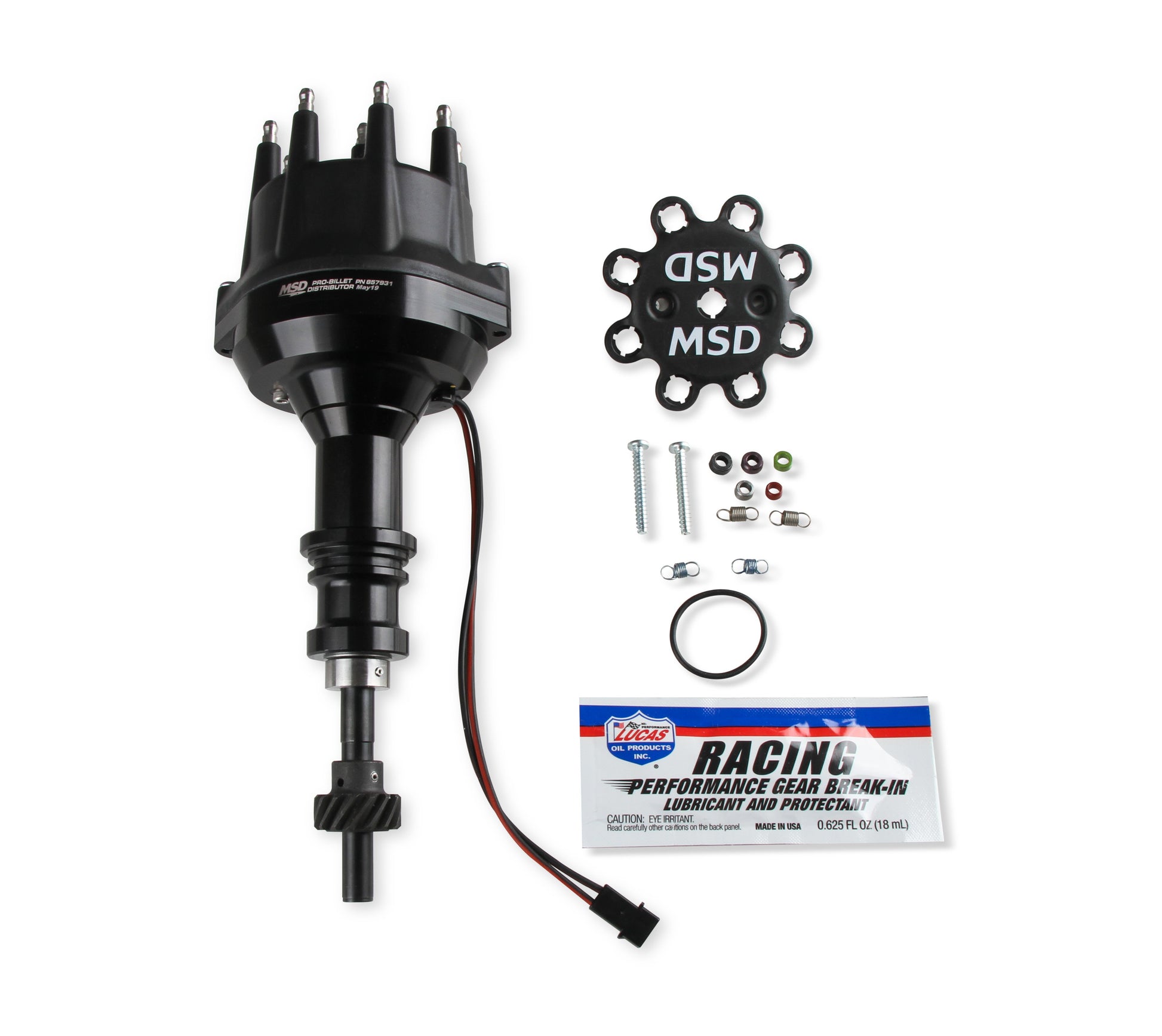 MSD Black Distributor Ford 289-302, Pro Billet, Small Cap, Steel Gear