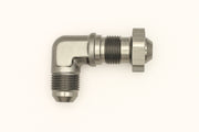 DeatschWerks 8AN Male Flare To 8AN Male Flare Bulkhead Adapter 90-Degree (Incl. Nut) DeatschWerks Fittings