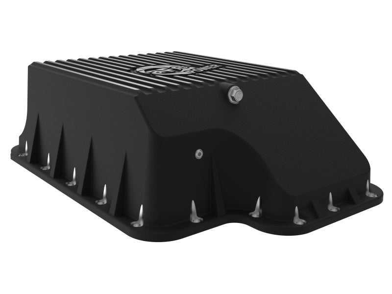 aFe Transmission Pan (Black); Ford Diesel Trucks 03-10 V8-6.0/6.4L (td) aFe Diff Covers
