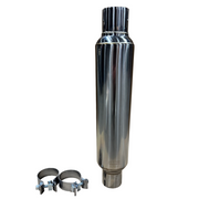 Kooks 2.5in Round Clamp In Muffler 14in Long Polished Stainless Steel Kooks Headers Muffler