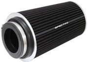 Spectre Adjustable Conical Air Filter 9-1/2in. Tall (Fits 3in. / 3-1/2in. / 4in. Tubes) - Black Spectre Air Filters - Universal Fit