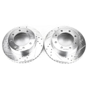 Power Stop 10-12 Ford F-450 Super Duty Front Drilled & Slotted Rotor - Pair PowerStop Brake Rotors - Slot & Drilled