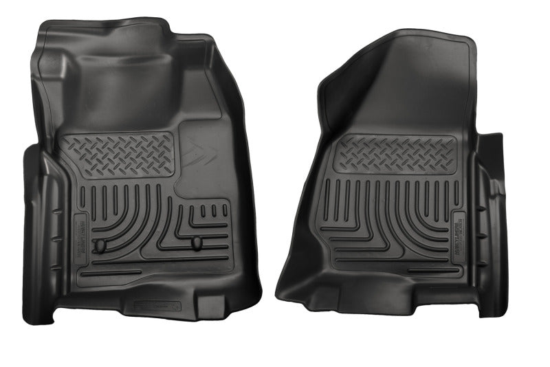Husky Liners 11-12 Ford SuperDuty Regular Cab WeatherBeater Black Floor Liners Husky Liners Floor Mats - Rubber