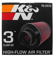 K&N Universal Rubber Filter - Round Tapered 6in Base OD x 3in Flange ID x 6in H K&N Engineering Air Filters - Universal Fit