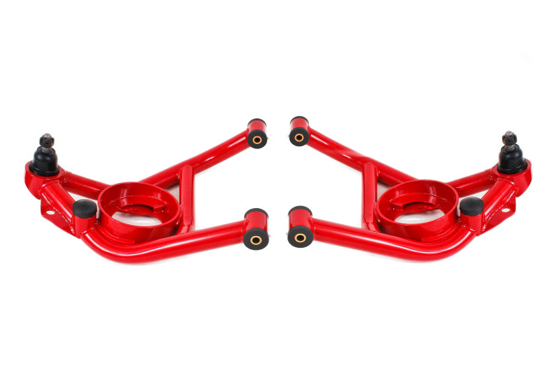 BMR 70-81 Chevrolet Camaro A-Arms Lower Delrin Bushings Std Ball Joint - Red BMR Suspension Control Arms