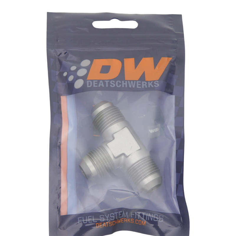 DeatschWerks 8AN Male Flare + 8AN Male Flare To 8AN Male Flare Tee Fitting DeatschWerks Fittings
