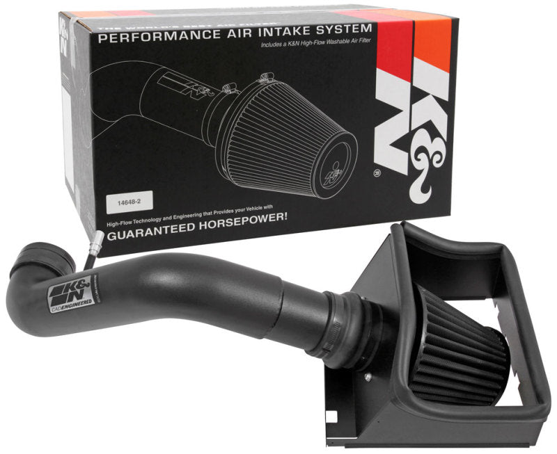 K&N 11-14 Ford F150 5.0L V8 Black Performance Intake Kit K&N Engineering Cold Air Intakes