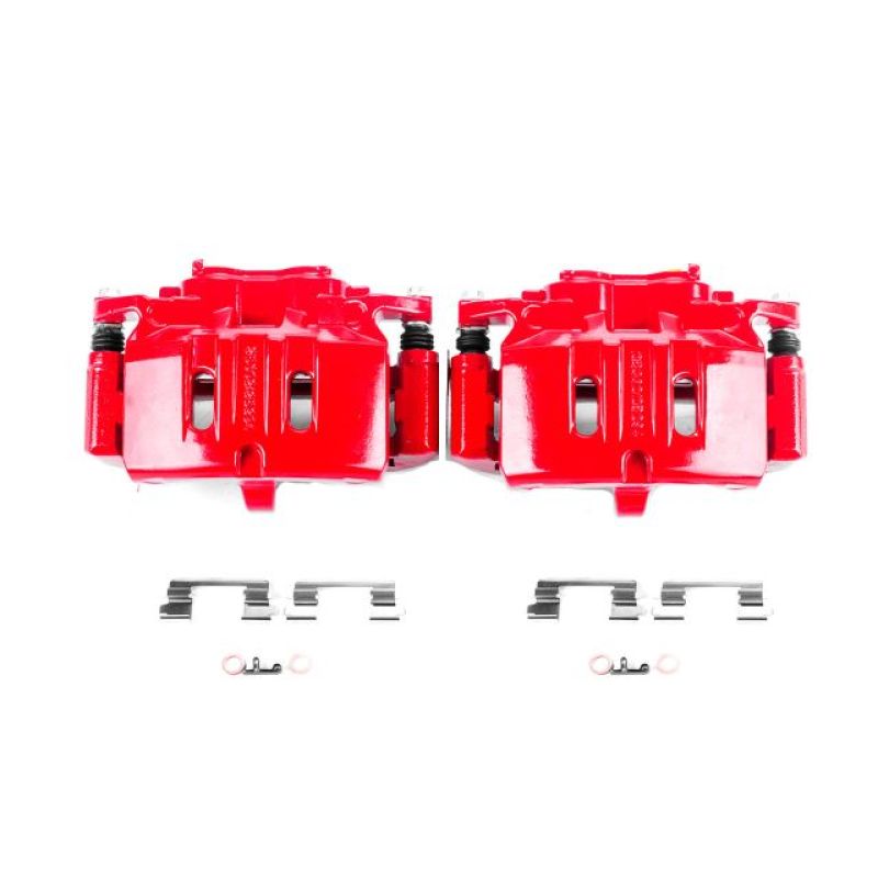 Power Stop 15-17 Ford Mustang Front Red Calipers w/Brackets - Pair PowerStop Brake Calipers - Perf
