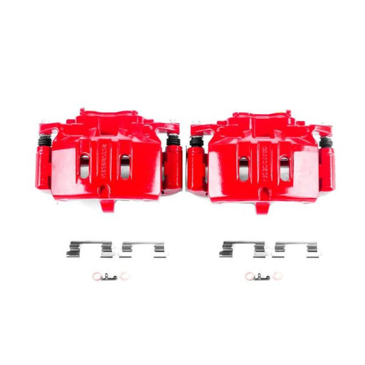 Power Stop 15-17 Ford Mustang Front Red Calipers w/Brackets - Pair PowerStop Brake Calipers - Perf