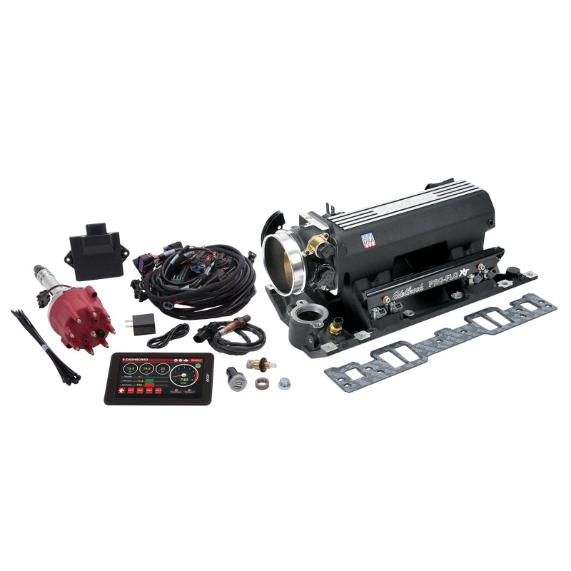 Edelbrock Pro Flo 4 XT EFI System Seq Port SBC Vortec/E-Tec 550 Max HP 29lb/hr Black Finish Edelbrock Fuel Injection Control Modules