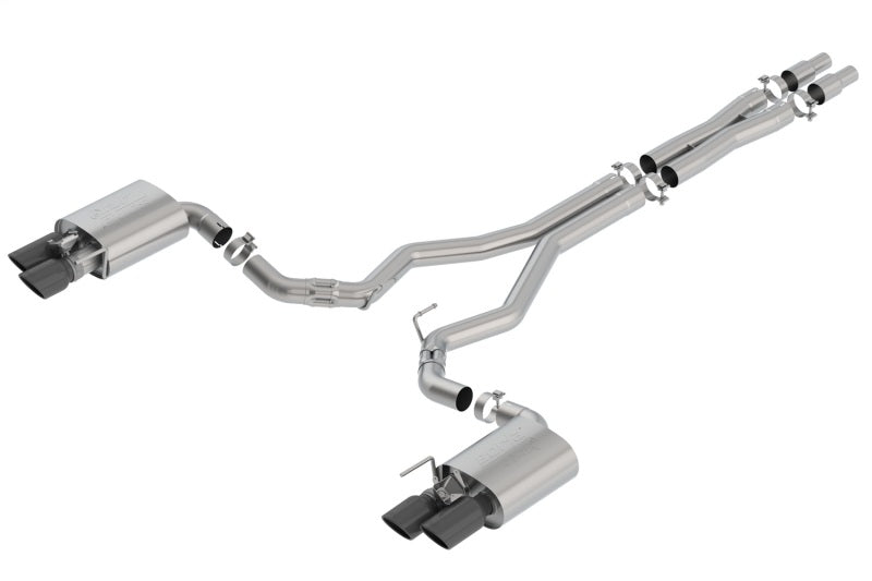 Borla 2018 Ford Mustang GT 5.0L AT/MT 3in ATAK Catback Exhaust Black Chrome Tips w/ Valves Borla Catback