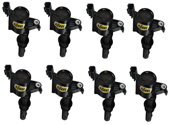 Ignition Coil - SuperCoil - 2004-2008 Ford 4.6L/5.4L/6.8L 3-valve- Black- 8-Pack 140033K-8 ACCEL Autoparts
