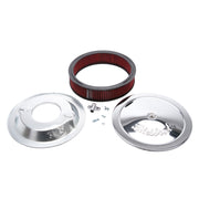 Edelbrock Air Cleaner Pro-Flo Series Round 14 In Diameter Cloth Element 3/8In Dropped Base Chrome Edelbrock Air Filters - Universal Fit