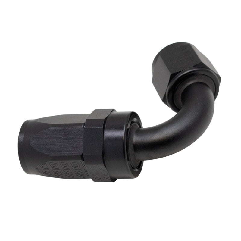DeatschWerks 8 AN Female Flare Swivel 120-Degree Hose End CPE - Anodized Matte Black DeatschWerks Fittings