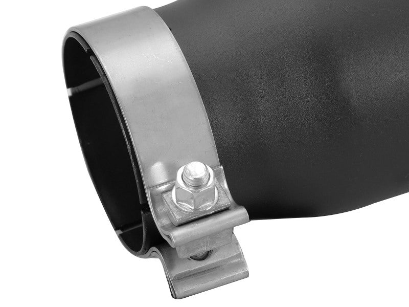 aFe MACH Force-Xp Universal Exhaust Tip 3-1/2ININ x 4-1/2IN Outlet x 12IN Black Left Side Exit aFe Tips