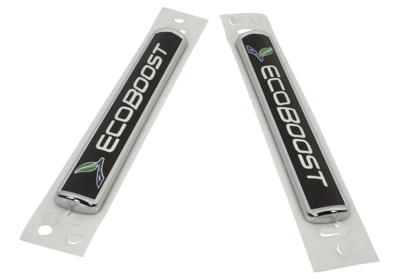 Ford Racing Black/Silver EcoBoost Emblem 3-1/2in x 9/16in - Set of 2 Ford Racing Other Body Components